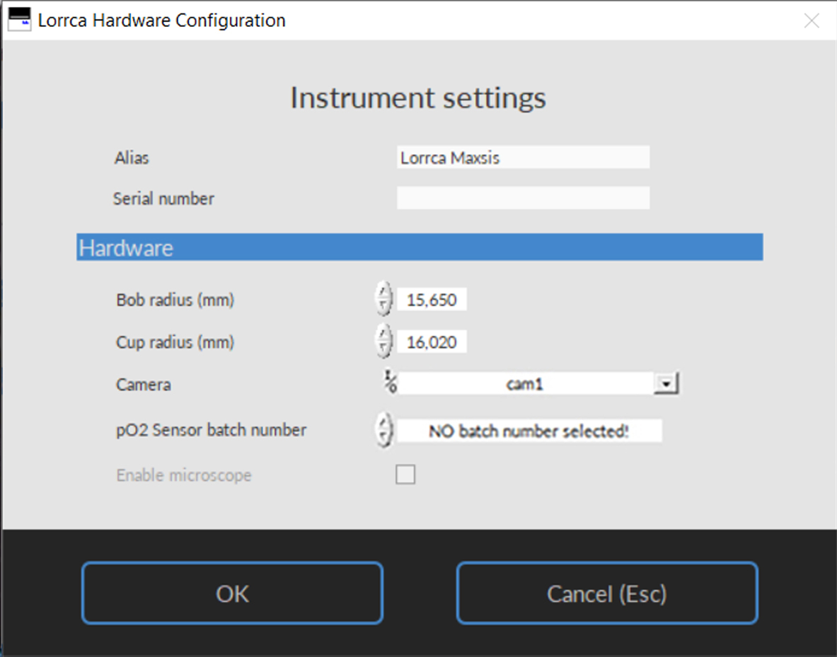 Instrument-settings